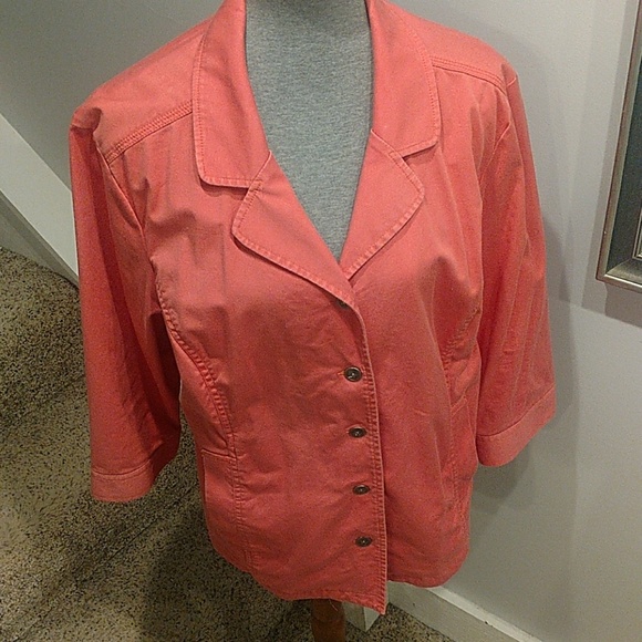 Chico's Cotton Peach Jacket Size 3